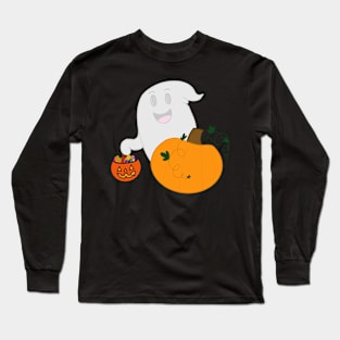 Ghostly Trick or Treat Long Sleeve T-Shirt